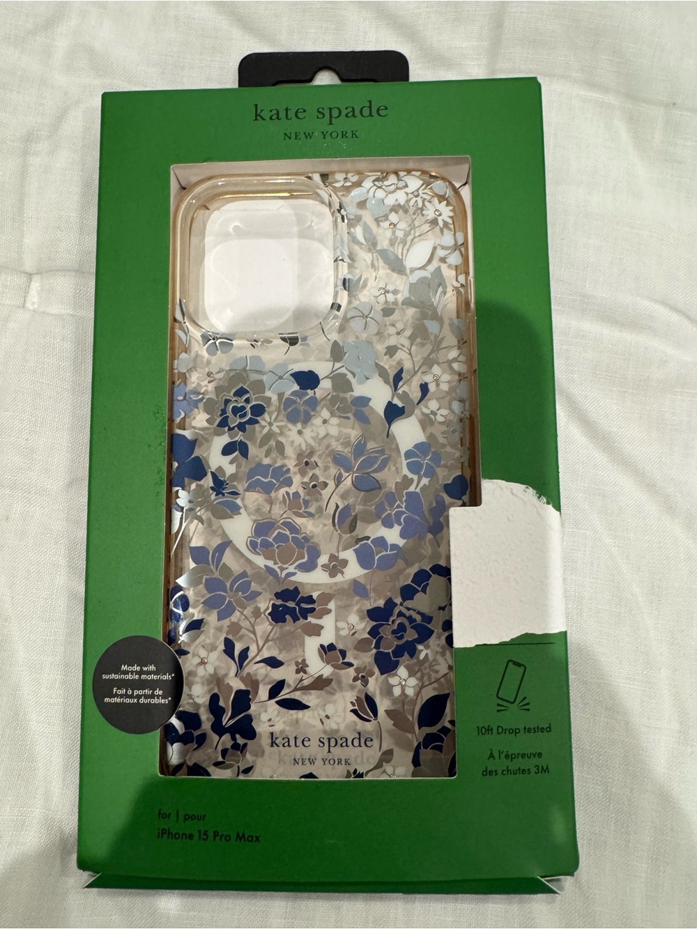 kate spade Floral Phone Case for iPhone 15 Pro Max - Blue Floral